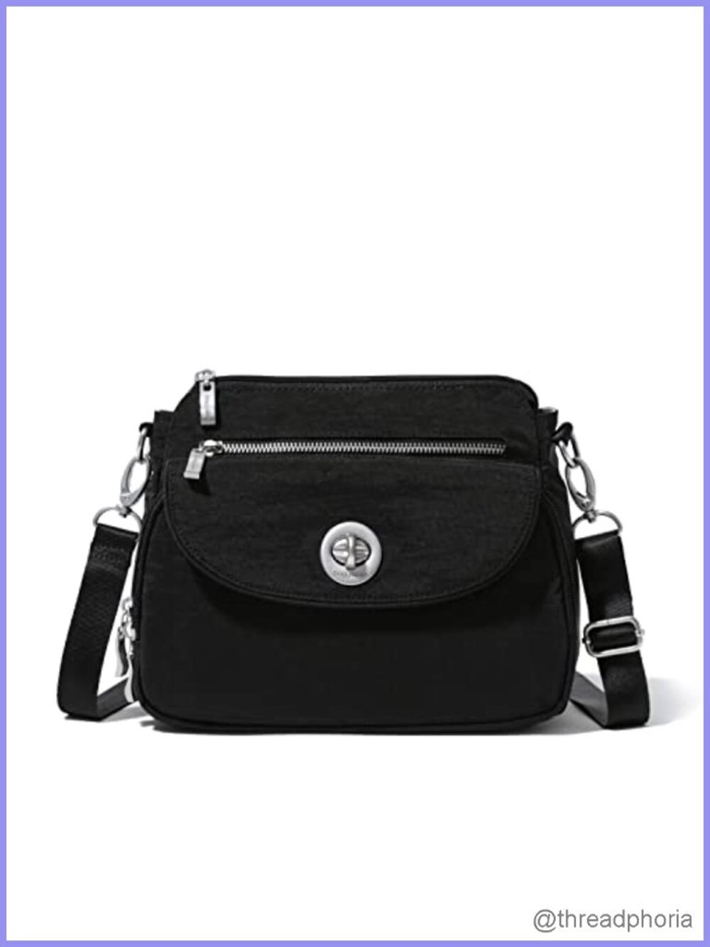 Baggallini Calais Water-Resistant Nylon RFID Crossbody Bag Travel Purse